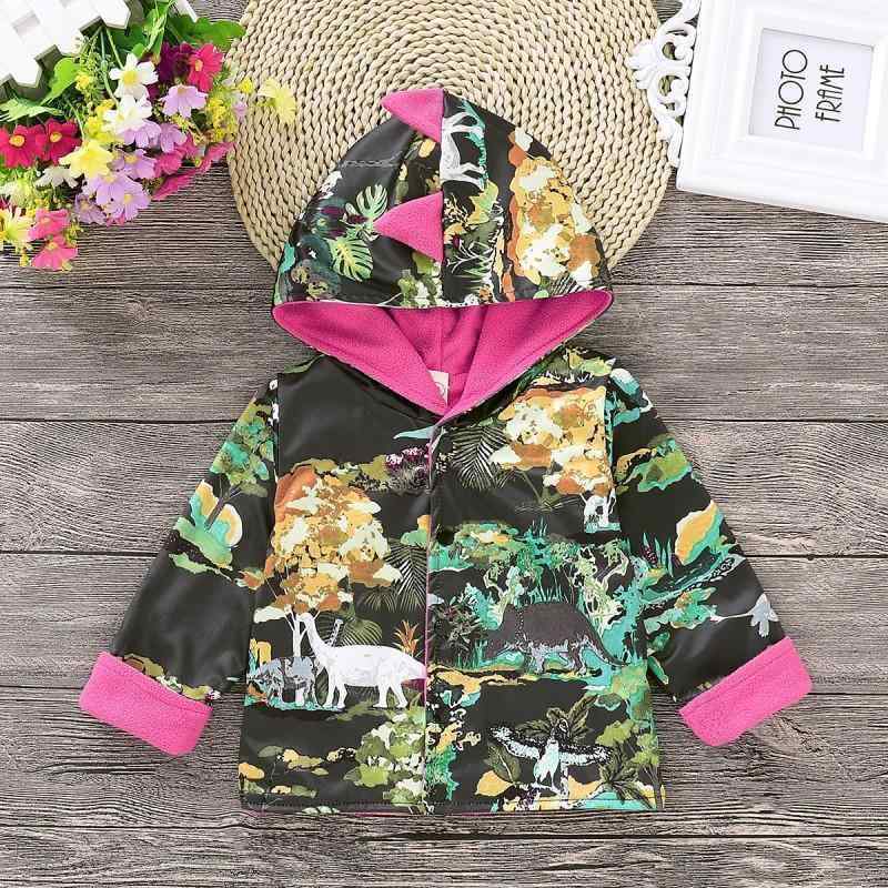 Lovely Dino Serrate Hooded Splice Fleece-lining Coat for Baby