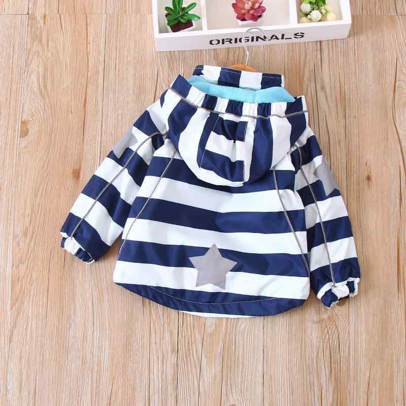 Toddler Boy Colorblock Striped Hooded Windproof Coat