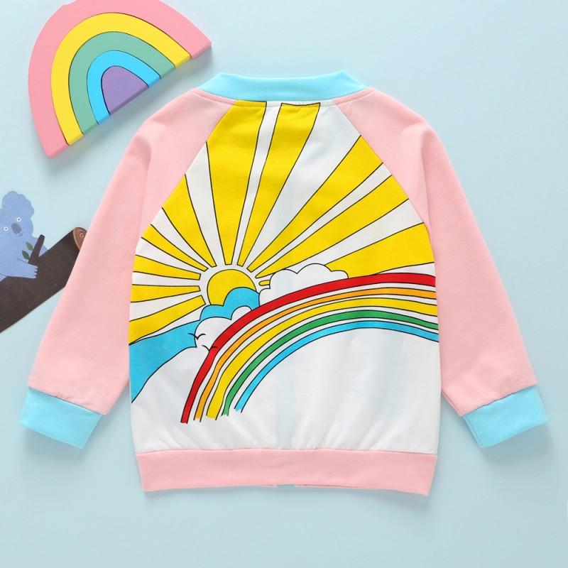 Baby / Toddler Girl Pretty Rainbow print Colorblock Jacket