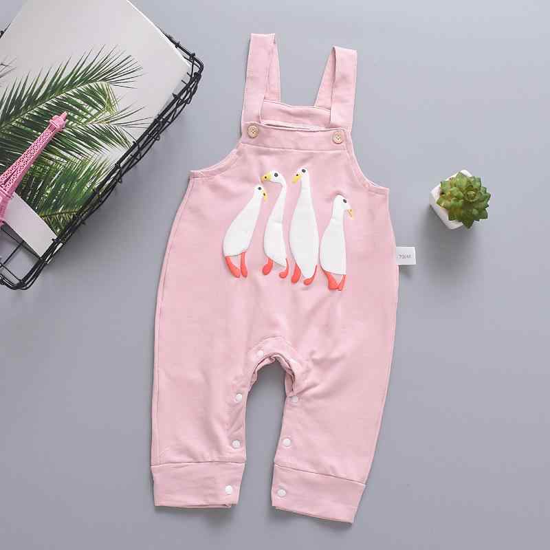 Baby / Toddler Adorable Goose Print Solid Overalls