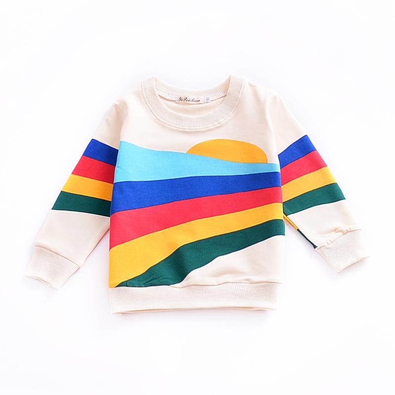 Trendy Rainbow Print Pullover for Baby and Toddler Boy