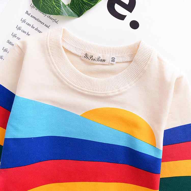 Trendy Rainbow Print Pullover for Baby and Toddler Boy