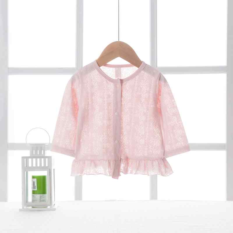 Baby / Toddler Solid Elegant Ruffled Breathable Cardigan