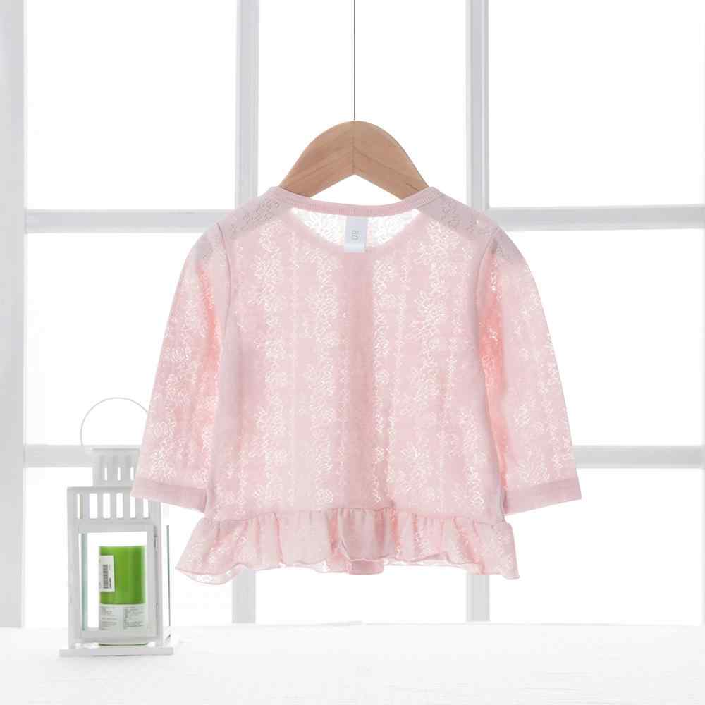 Baby / Toddler Solid Elegant Ruffled Breathable Cardigan