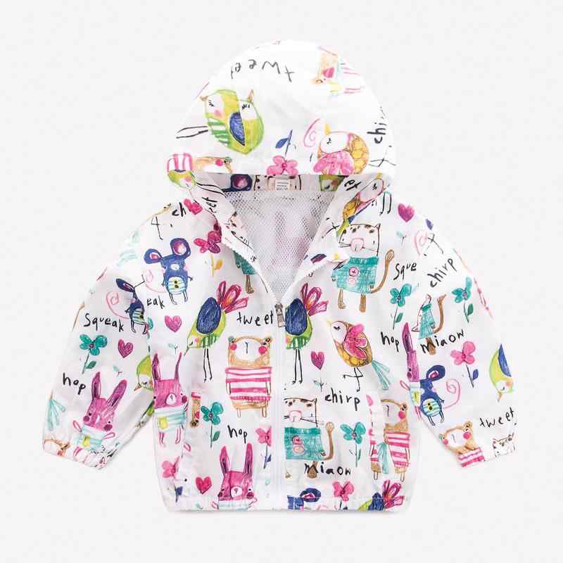 Baby Cartoon Doodle Print Hooded Coat