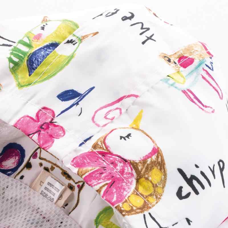 Baby Cartoon Doodle Print Hooded Coat