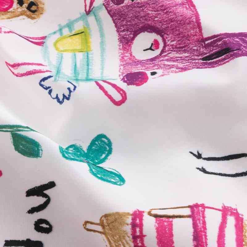 Baby Cartoon Doodle Print Hooded Coat