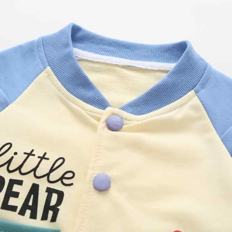 Baby / Toddler Letter Print Bear Colorblock Jacket