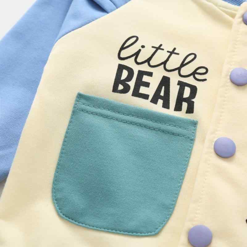 Baby / Toddler Letter Print Bear Colorblock Jacket