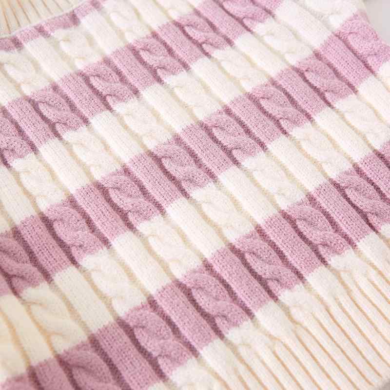 Baby / Toddler Girl Colorblock Striped Warm Sweater