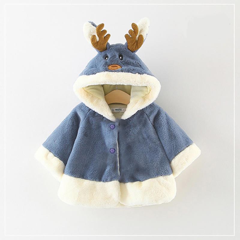 Baby / Toddler Christmas Antler Decor Long-sleeve Hooded Coat