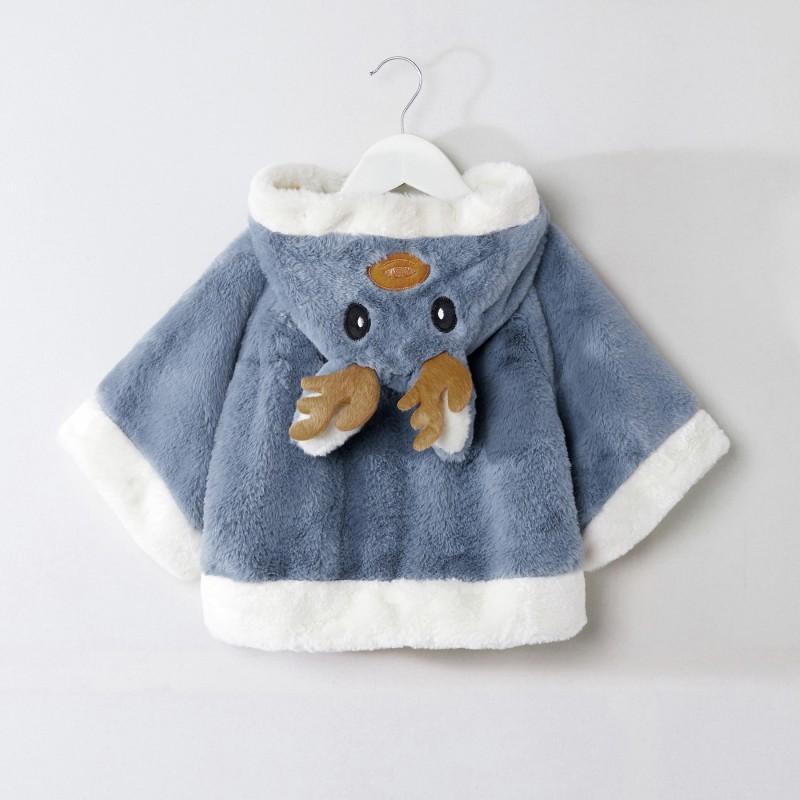 Baby / Toddler Christmas Antler Decor Long-sleeve Hooded Coat