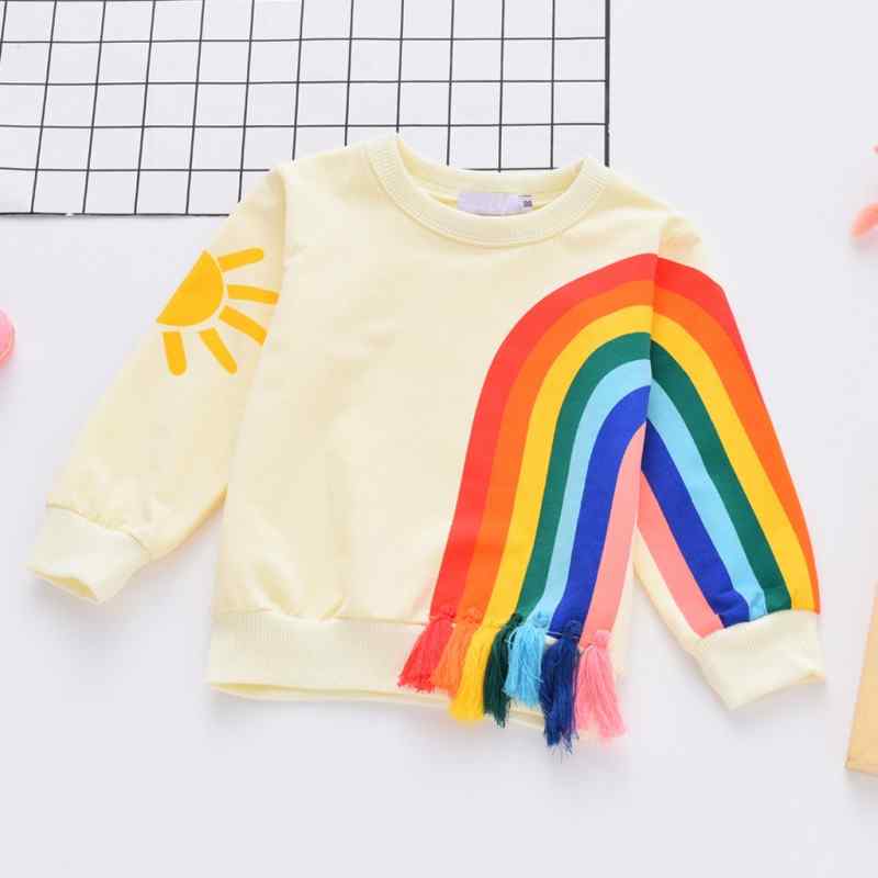 Pretty Rainbow Print Long-sleeve Tee for Toddler Girl and Girl