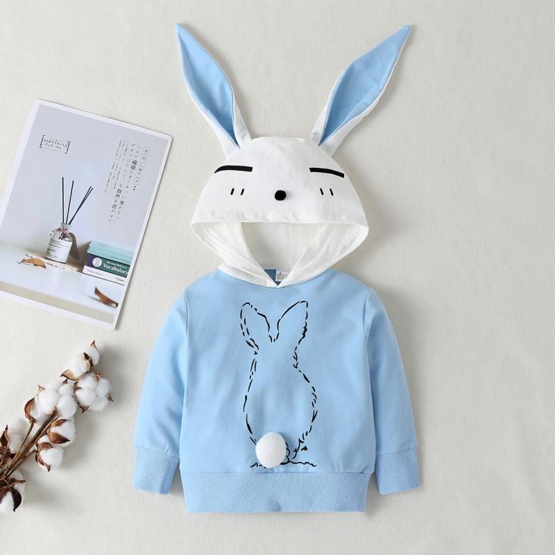 Baby / Toddler Girl Adorable Bunny Decor Pompon Hoodie