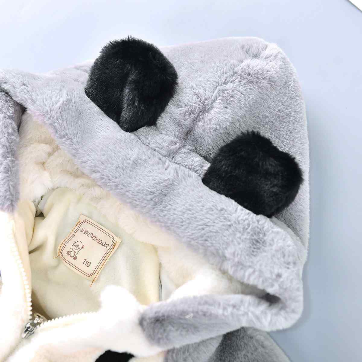 Baby / Toddler Lovely Panda Decor Colorblock Hooded Coat (No shoes)