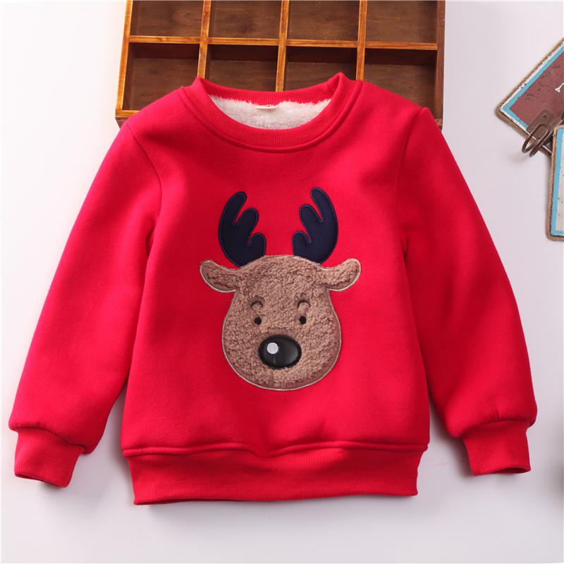 Baby / Toddler Christmas Reindeer Decor Solid Fleece-lining Warm Sweater