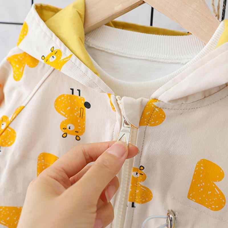 Baby / Toddler Lovely Bear Print Hooded Coat (No tee)