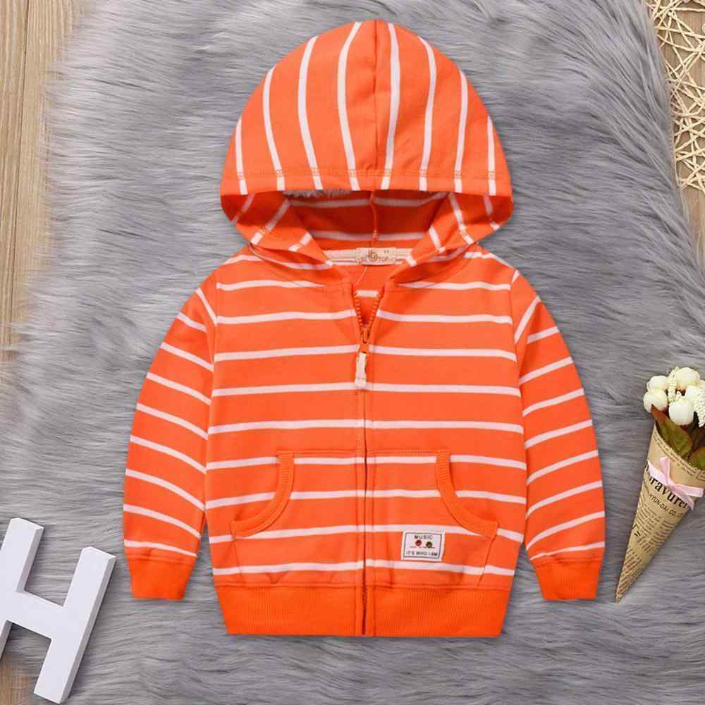 Baby / Toddler Trendy Striped Long-sleeve Hooded Coat