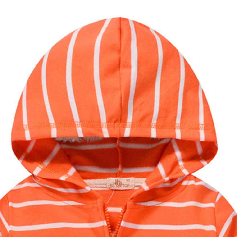 Baby / Toddler Trendy Striped Long-sleeve Hooded Coat