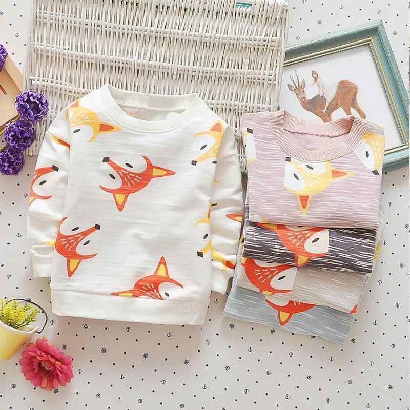 Baby / Toddler Cartoon Fox Print Long-sleeve Pullover