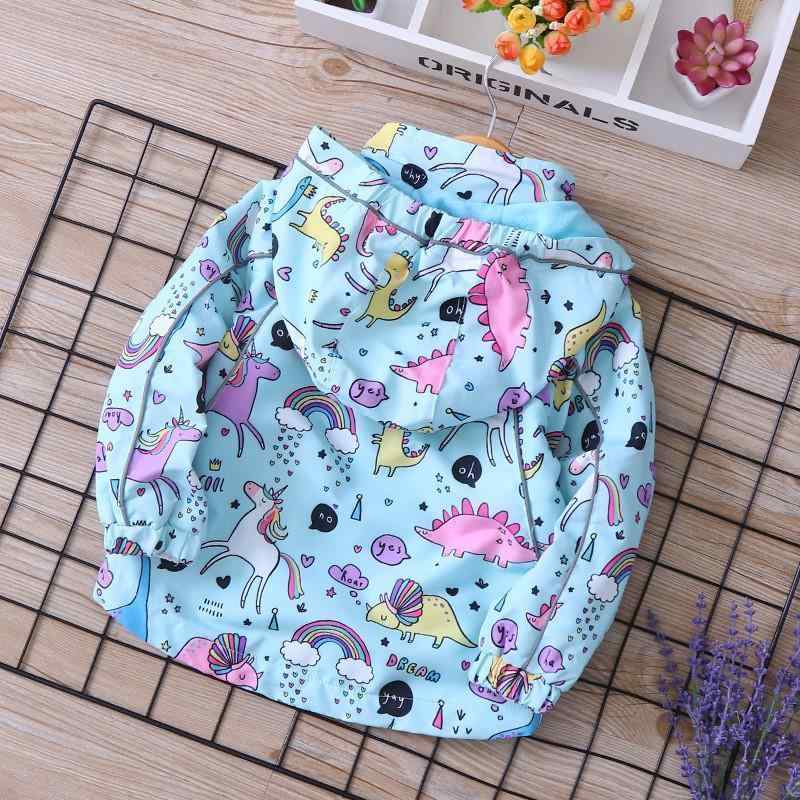 Toddler Girl Adorable Dinosaur Allover Hooded Waterproof Coat